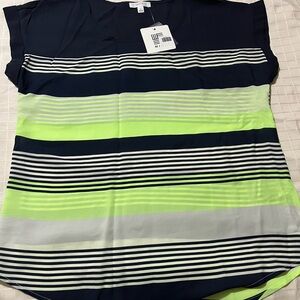 Mine Blue and Green Boxy Blouse